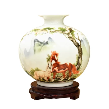 

New Chinese Style Jingdezhen ceramic vase pomegranate vase flower arrangement Chinese home decoration living room TV cabinet