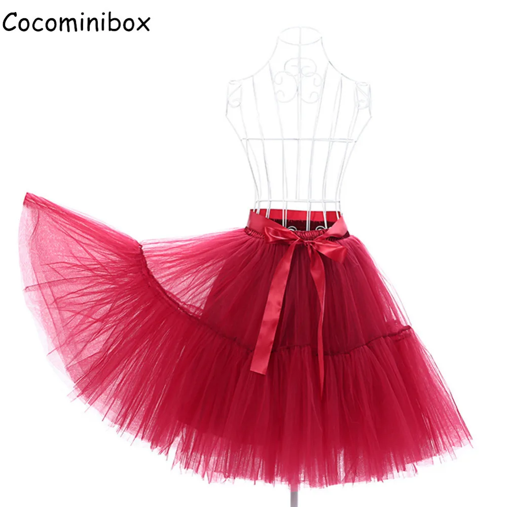 Cocominibox font b Women s b font 5 Layers Tulle font b Skirt b font Fluffy