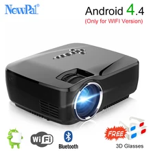 Newpal Mini Portable Projector 1200Lumen LED Home Theater With Android 4.4 WIFI Bluetooth Support Miracast Airplay AC3 Proyector