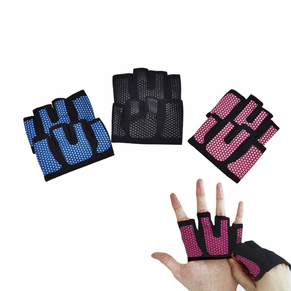 1Pair Workout Gloves Fitness Crossfit Weight Lifting Hand Grip Pad Training Palm Protect