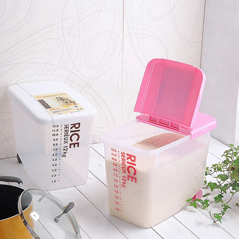 

1pcs Kitchen Plastic Sealed Food Storage Box Storage Pot Rice Bucket Grains Cereals Plastic Barrel Food Storage Sealing Barrel
