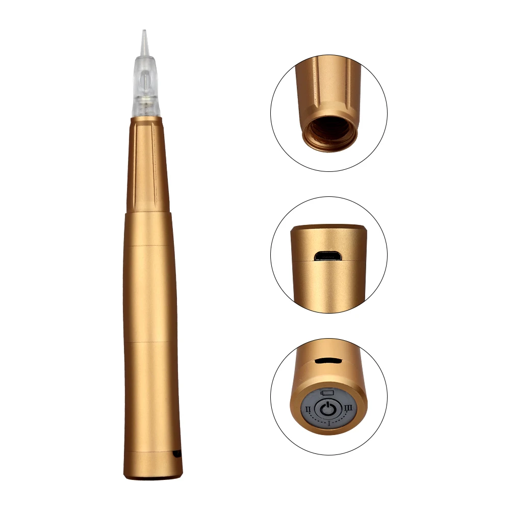 

Fashion Rechargeable Permanent Makeup Tattoo Machine Wireless Using Handpiece With Cartridge Needles For 3D Eyebrow Tattoo