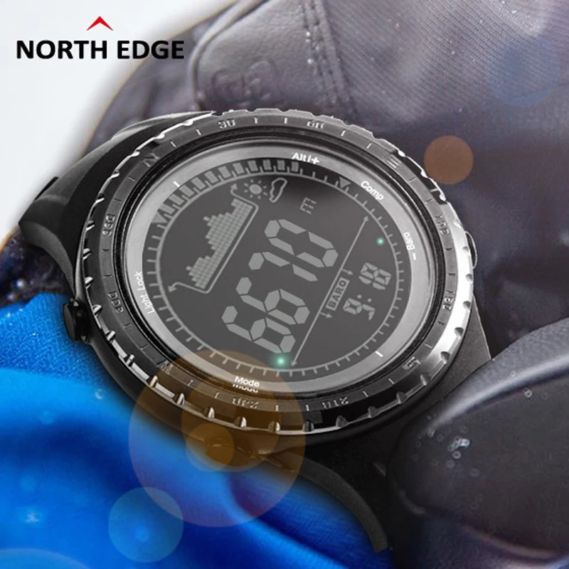 NORTHEDGE Men's Sports Hours Running Swimming watches Altimeter Barometer Compass Thermometer Weather Pedometer Digital Watch