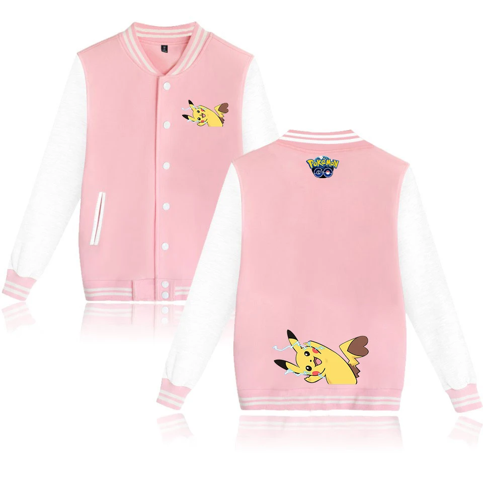 Мужская куртка Pokemon, брендовая бейсбольная одежда, верхняя одежда, японский стиль, куртка-бомбер, Harajuku Pilot Harajuku, уличная куртка с принтом