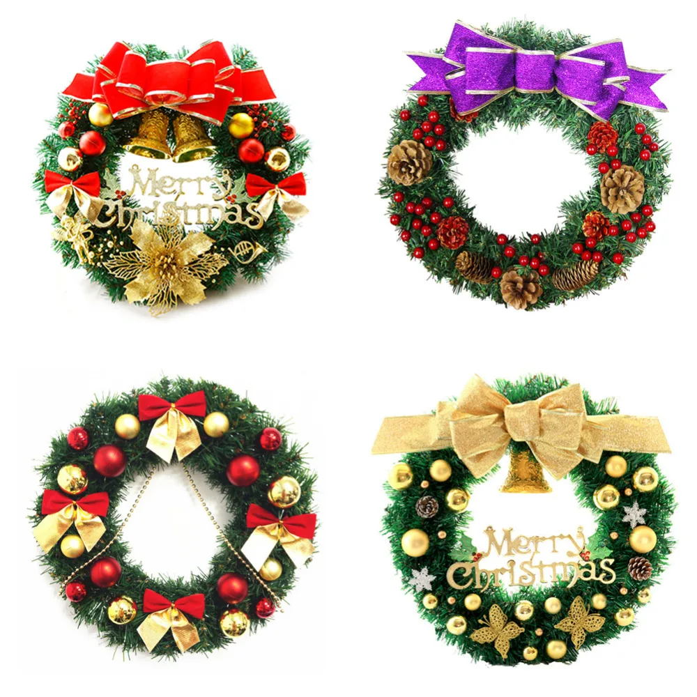 Christmas Garlands Decorations MERRT CHRISTMAS Small Bell Pendant Bow Decor Ornament Door Wreath Wall Hanging Wreath Ornaments in Pendant & Drop Ornaments