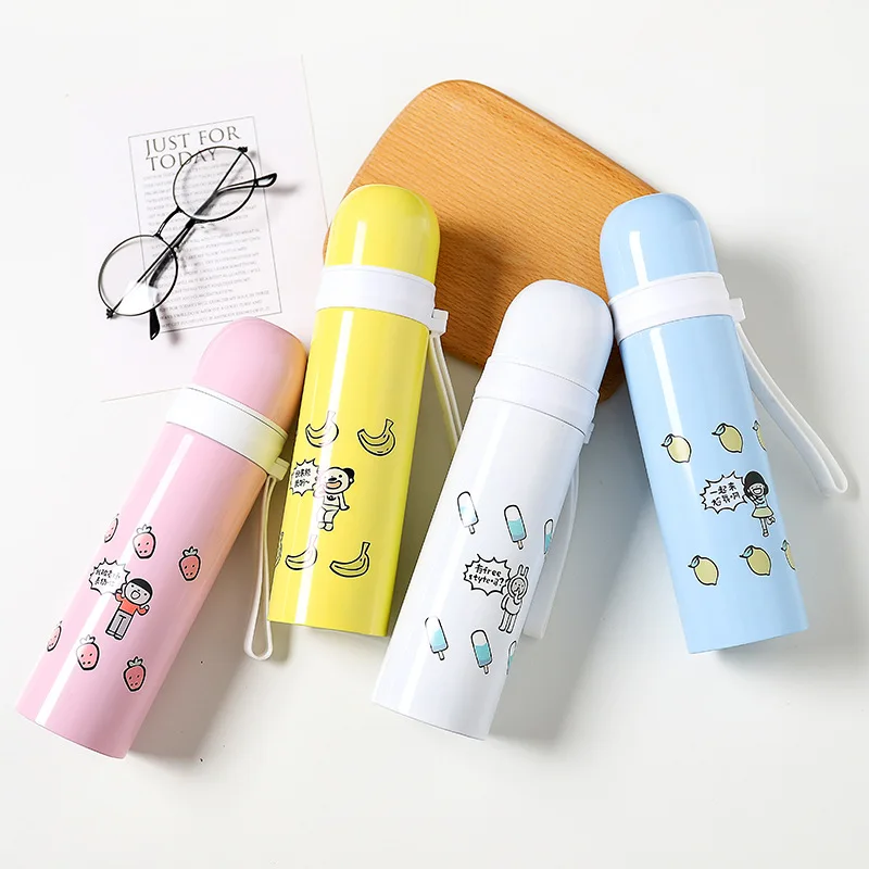 Buy 2018 Cute Korean Style Fruit Thermos Cup Women Portable 304 Stainless Steel