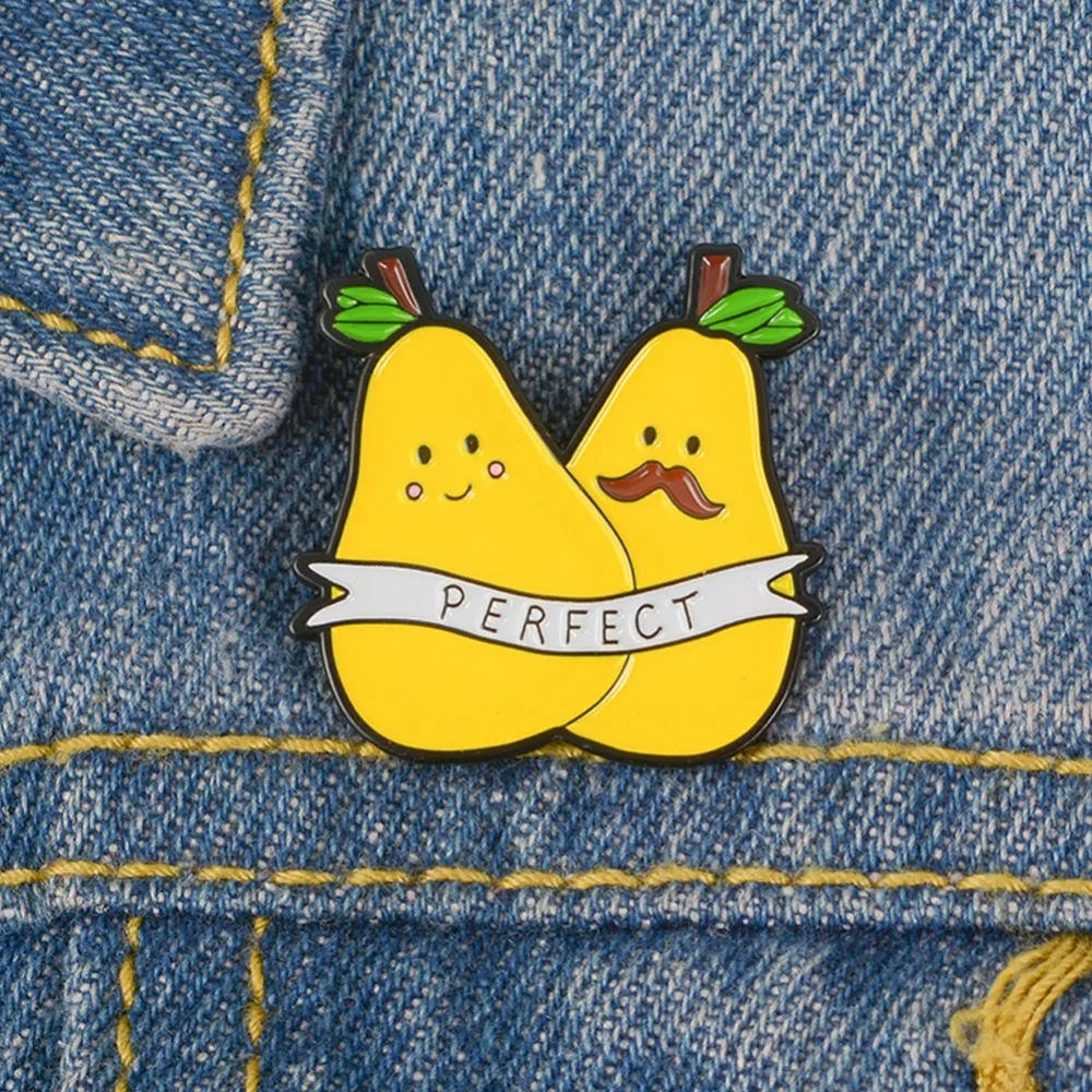 Милая брошка мультфильм ювелирные изделия груша брошь из сплава эмали тряпичным