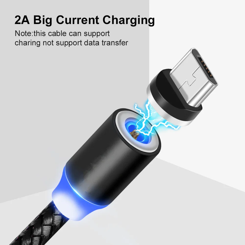Магнитный зарядный кабель Micro USB для Samsung S7 S6 Edge A10 A6 A7 2018 Шнур apple iphone 5 5s 6 7 8 plus X