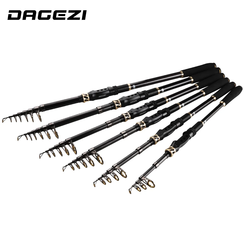 DAGEZI 99?rbon Fiber Telescopic Fishing Rod 1.8M/2.1M/2.4M/2.7M/3.0M/3.6M Spinning Rod Saltwater Fishing Rods|Fishing Rods| - AliExpress