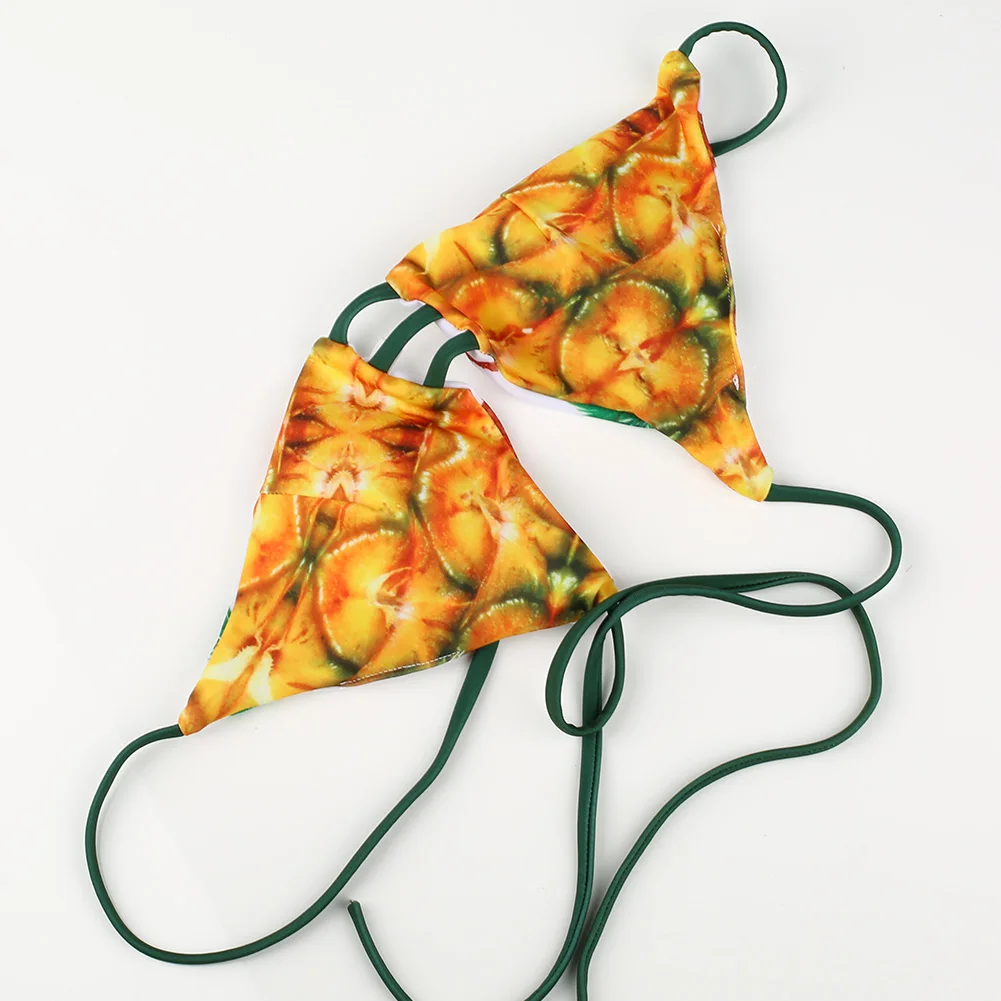 

HOT Summer Swimwear Bikini Cute Pineapple Print Swimwear Women Sexy Neoprene Push Up Bikini Bathsuit Set HV99
