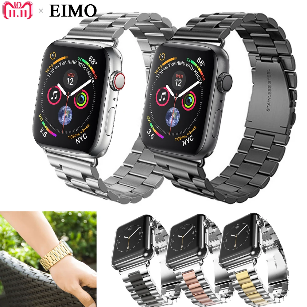 

EIMO Band For Apple Watch series 4 44mm 42mm iwatch 4/3/2/1 Stainless Steel Strap Link Bracelet Wrist Belt Watchband Accessories