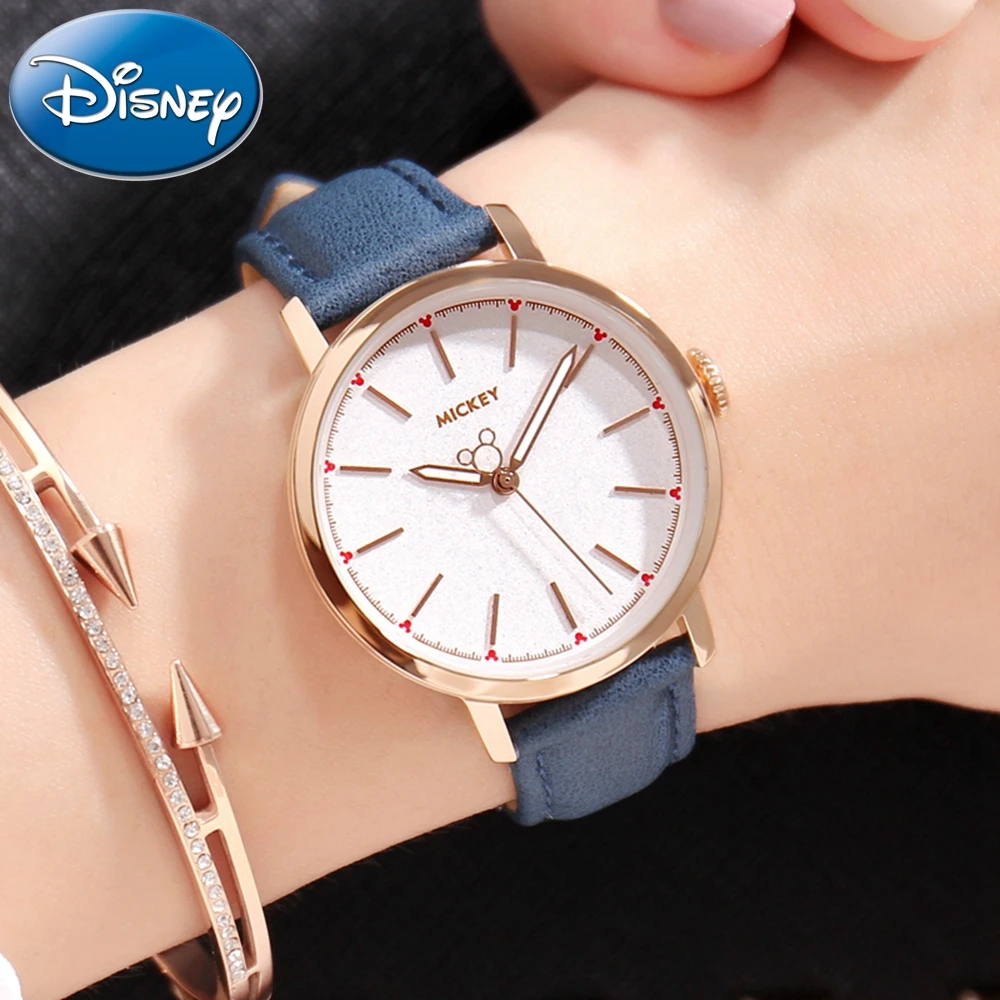 Original Disney Mickey Genuine Leather Strap 30M Waterproof Watches