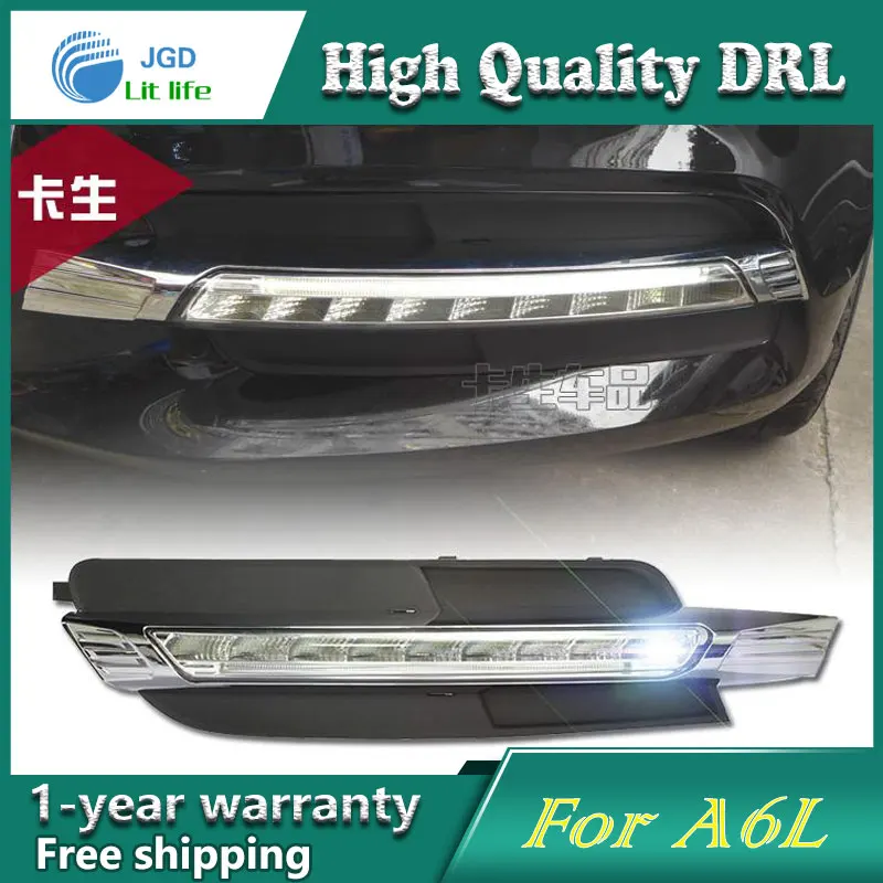 

high quality daytime Running Light Fog light High Quality LED DRL case for Audi A6L 2013-2015 fog lamp 12V 6000K 2pcs/set