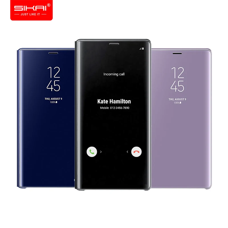 

For Samsung Galaxy Note 9 Original Mirror Case S-View Flip Cover Luxury Shockproof Leather Protective Case for Samsung Note 9