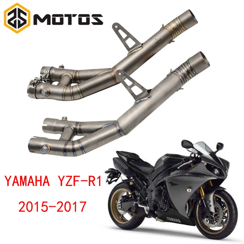 ZS MOTOS Motorcycle Exhaust Middle Pipe Round Muffler For YAMAHA YZF-R1 2015 Without Exhaust ZS MOTOS Motorcycle Exhaust Middle Pipe Round Muffler For YAMAHA YZF-R1 2015 Without Exhaust