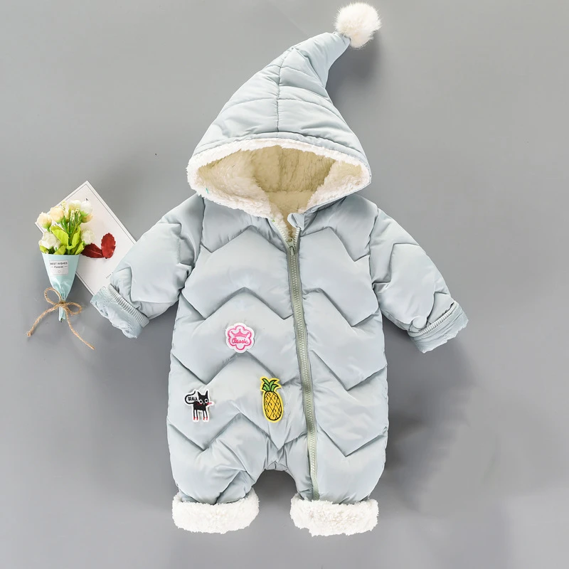 Модная Милая зимняя одежда для маленьких девочек и мальчиков; теплый флисовый бархатный комбинезон для новорожденных; Детский костюм; одежда