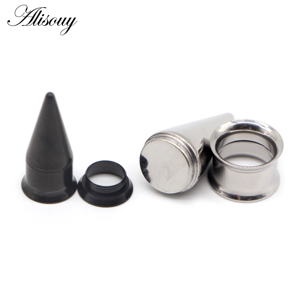 

Alisouy 1 pair 00-12g 2 In 1 Ear Plugs Tunnels Piercing Ear Gauges Stainless Steel Taper Ear Expander Screw Fit Jewelry Oreille