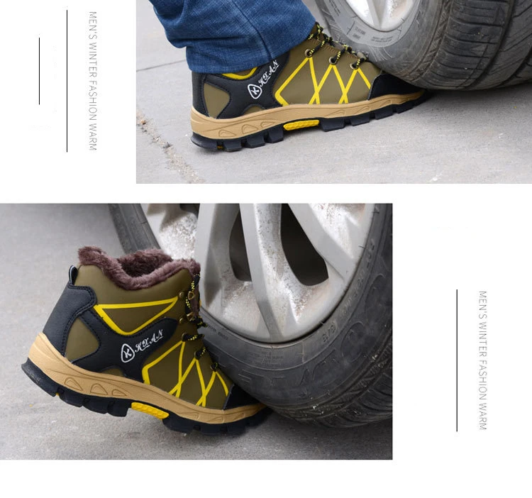 Зимняя Рабочая безопасная обувь мужские кожаные рабочие ботинки со стальным носком дышащие износостойкие защитные ботинки MB162