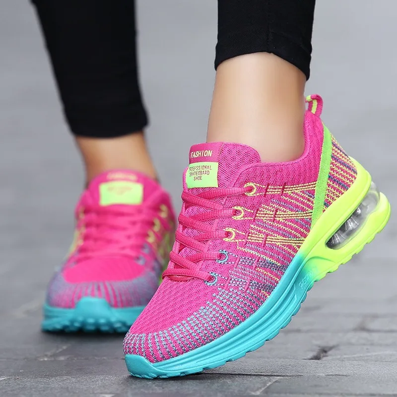 

Cushioning Sport Shoes Woman Sneakers Women Breathable Fly Weave Running Shoes Women Zapatillas Mujer Deportiva Outdoor Trainers