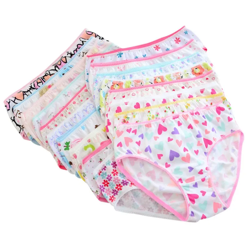 

Children Baby Underpants For Girls Solid Pink Cotton Short Briefs 6pcs/Pack