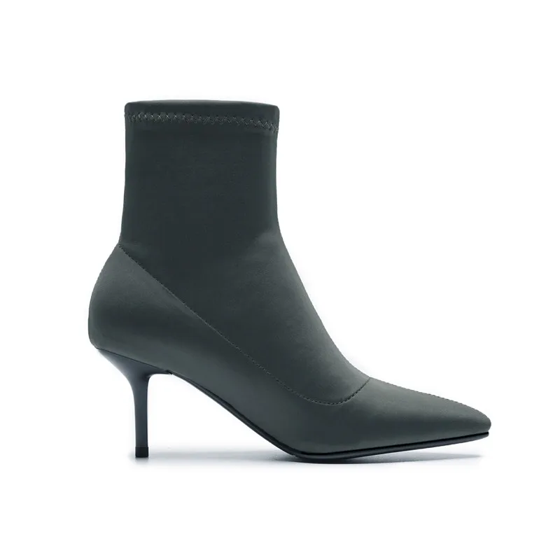 Señoras Dedo Baile Mujeres negro Interior 2018 Otoño Punta Botines Cuero Smirnova Tacones Sexy Pie Mujer Moda Fino Del Green Zapatos Altos OaZqOYfRw