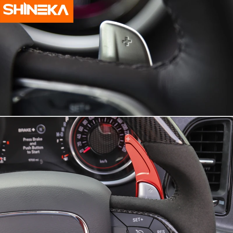 SHINEKA Interior Mouldings For Dodge Challenger+ Car Interior Steering Wheel Shift Paddles Accessories For Dodge Challenger