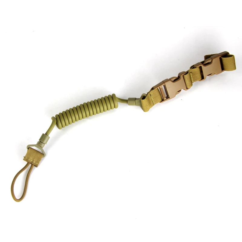 

Tactical Pistol Elastic Spring Lanyard Sling Military Single Point Bungee Rifle Sling Hunting Combat Airsoft Gun Sling