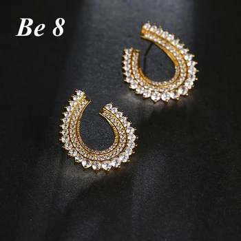 

Be8 Brand Top Quality Clear AAA Cubic Zirconia Stud Earrings Women Jewelry Olive Leaf Shape Earring For Birthday Show Gift E-194