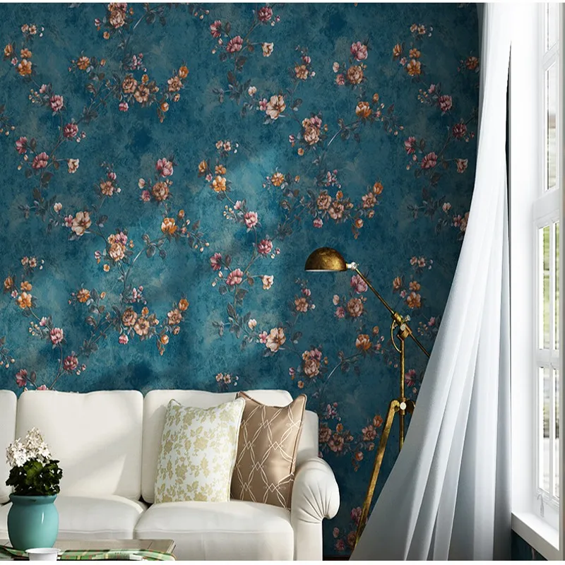 

American Style Wallpaper Bedroom Living Room Background Garden 3D Nonwoven Wall Paper Roll