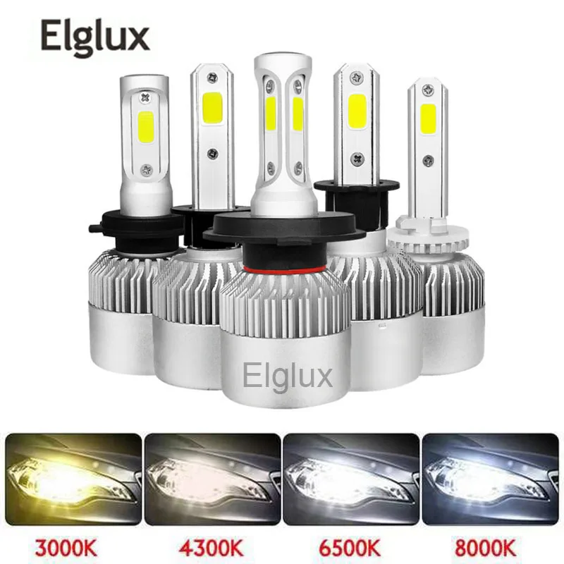 

72W 4300K 8000K 6500K 8000LM H4 Led Car Lamp 12V H3 H7 H1 9007 9005 S2 Auto Headlight Bulbs Luminous Super Bright Car Lights