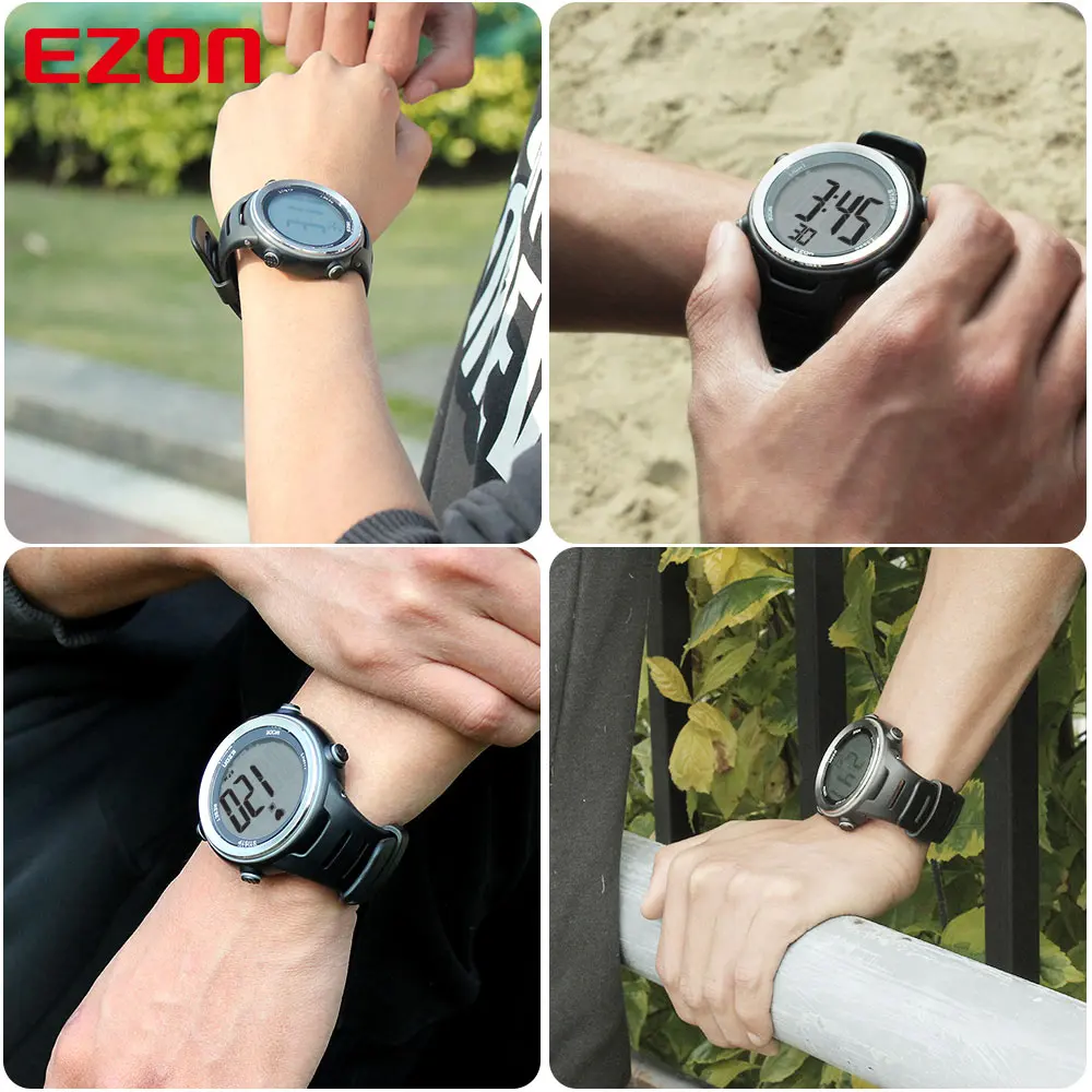 Новое поступление EZON T007 монитор сердечного ритма цифровые часы Будильник Секундомер для мужчин и женщин открытый бег спортивные часы с нагрудным ремешком