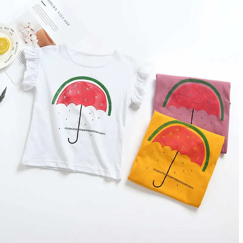 

Hot In Ins Baby Girl Clothes Summer 100% Cotton Cartoon Girls T-Shirt Tops Tee Children Clothing Short Sleeve Baby Girls T Shirt