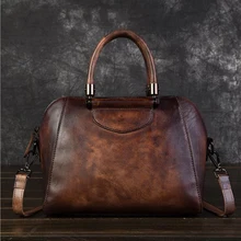 Сумки из натуральной кожи для женщин, дамская модная сумка, ретро Большая вместительная сумка на плечо, высокое качество, коровья кожа, сумка-тоут