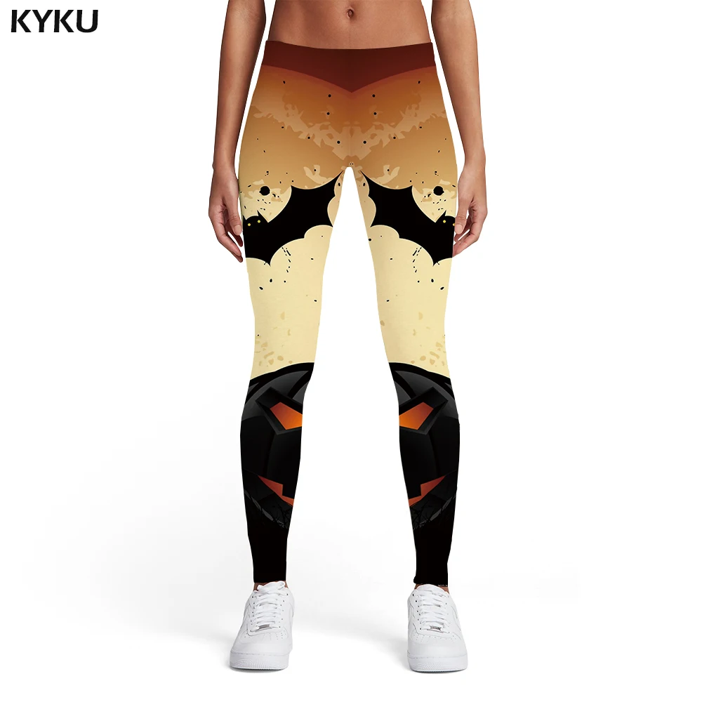 

KYKU Halloween Leggings Women Bat Leggins Pumpkin Ladies Evening Sport Animal 3d Print Womens Leggings Pants Jeggings Slim