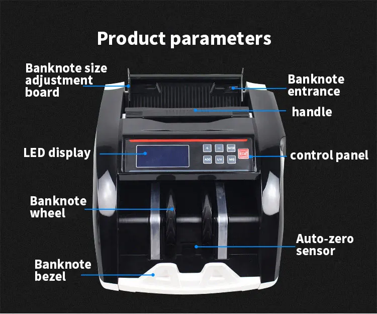 Автоматический счетчик валюты с УФ+ мг обнаружения наличных денег детектор машина для подсчета денег подходит для мульти-валюты 110 В/220 В