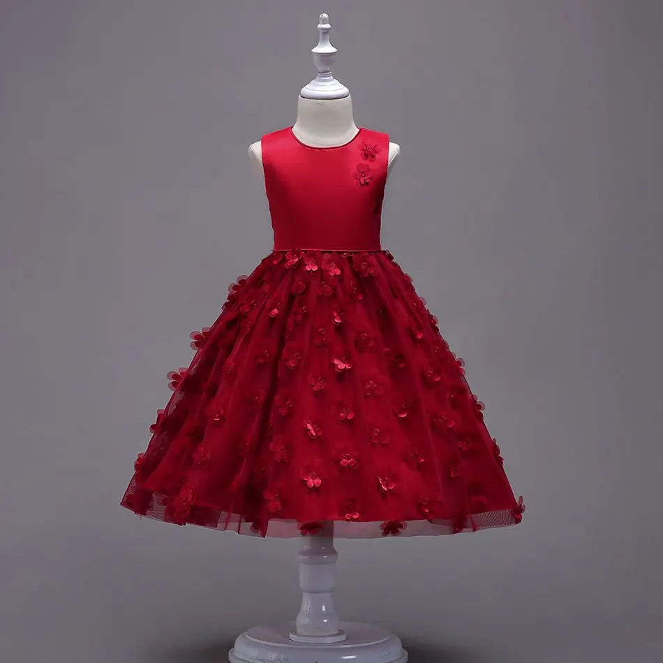 Girls Flower Summer Princess Party Dress (1)
