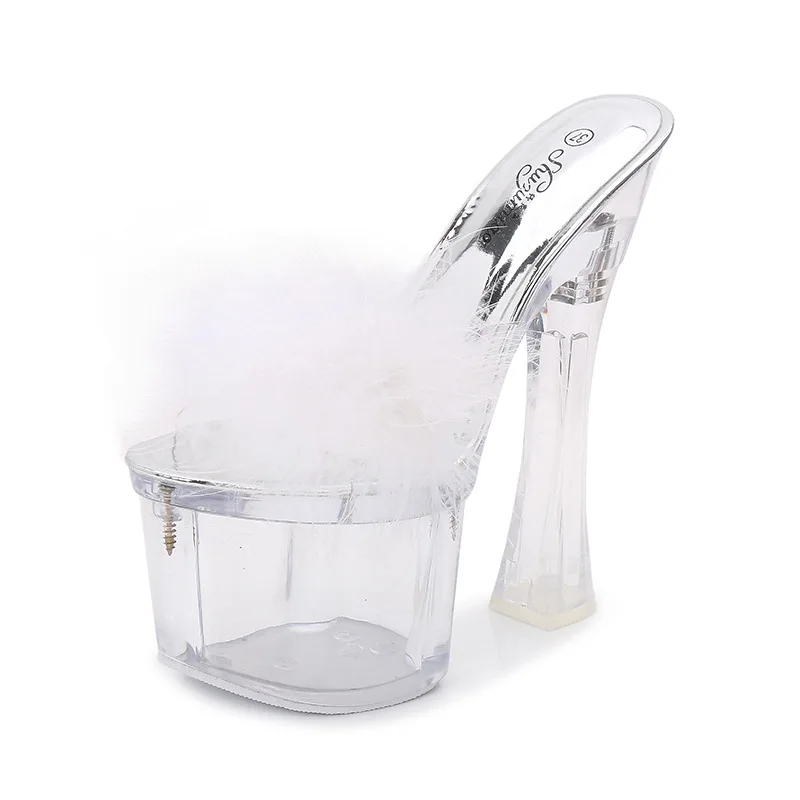 

Platform Sandals High Heels Peeo Toe Summer Women Transparent Shoes Slip-On Chuncky Clear Heels Sexy Lady Platform Sandals