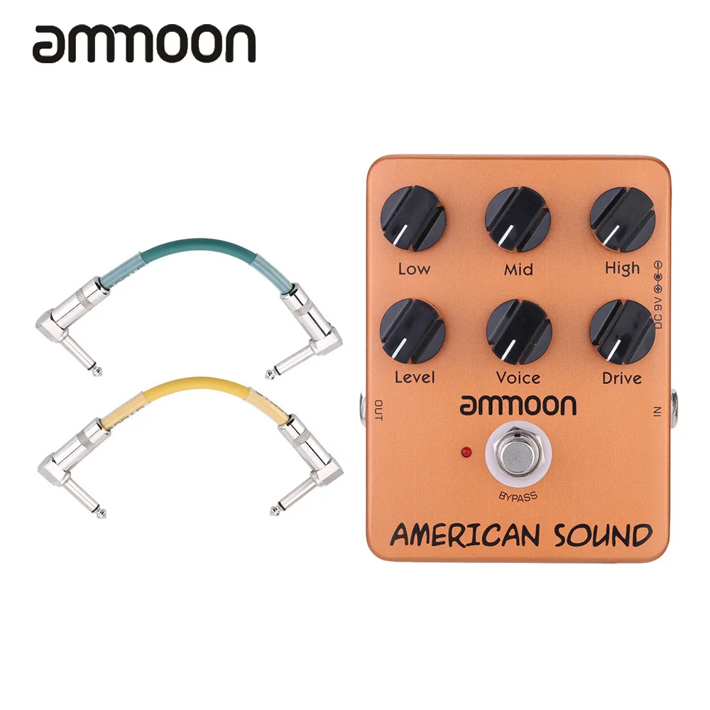 

ammoon Guitar Pedal American Sound Amp Simulator Guitar Effect Pedal True Bypass with 2pcs Pedal Connecting Cable