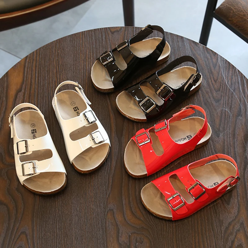 2019 New Children Sandals Gloss Cork Comfortable Antiskid Summer Sandals For Girls Boys Barefoot Shoes 2019 New Children Sandals Gloss Cork Comfortable Antiskid Summer Sandals For Girls Boys Barefoot Shoes