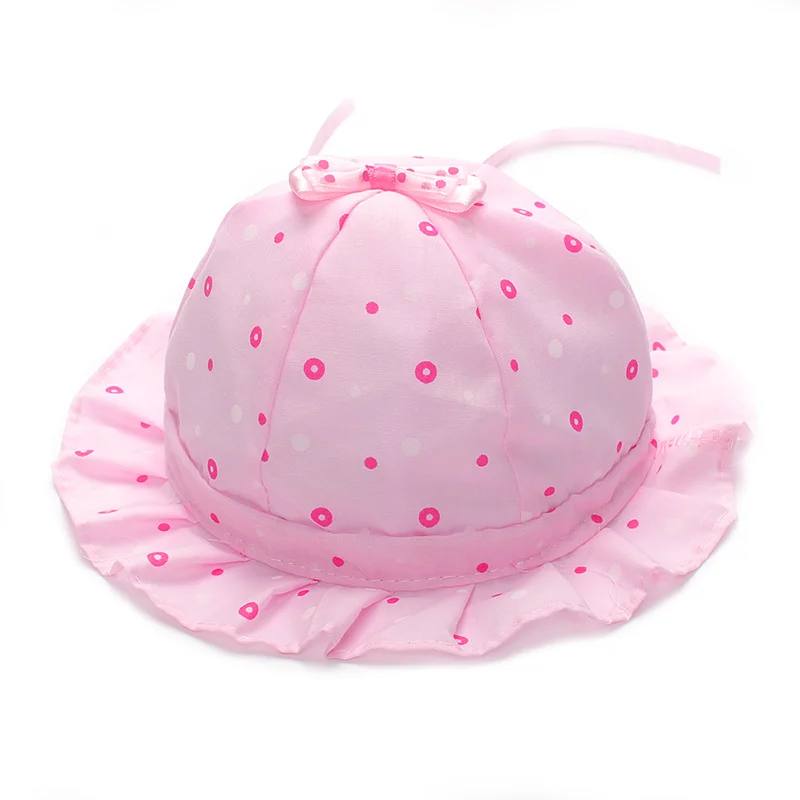 Dot Newborn Hats Baby Caps With Bow Boys Girls Sun Cap Cute Tire Hat Newborn Beanies Soft Baby Bucket Hats 2017 Baby Accessories (8)