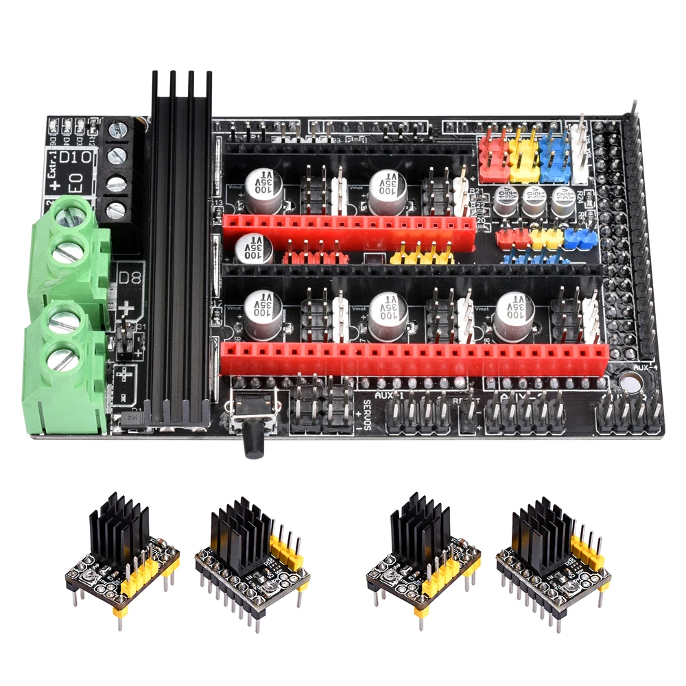 Ramps 1,6 Plus обновленная плата на базе Ramps 1,6 1,5 1,4 Плата управления 4 слоя PCB TMC2130 Drv8825 A4988 Драйвер для 3d принтера