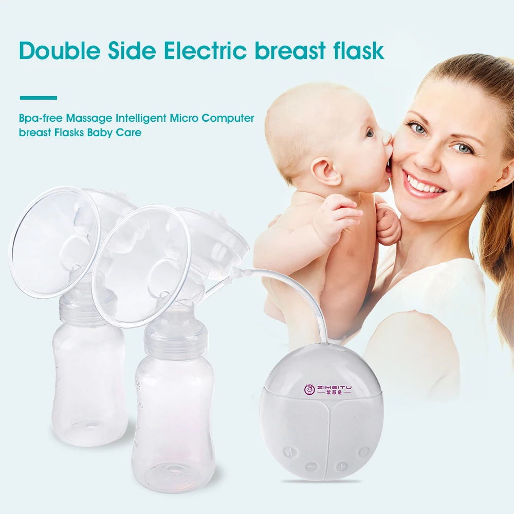 ZIMEITU Double Side Electric Breast Pump Frequency Conversion BPA Free Massage Intelligent Microcomputer Pumps Baby Care |