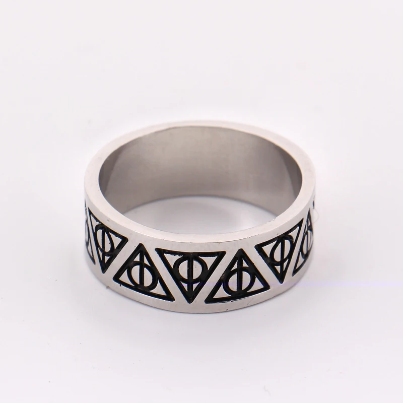 Ha rry Potter Always Deathly Hallows Triangle Logo Ring the Silver Plated Templar Ring for Women/Men Connor Kenway Fashion Jewelry