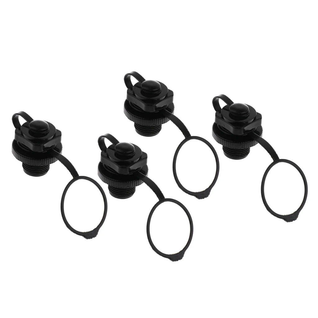 4 Pack Air Valve Inflation Replacement Screw Plug Caps for Inflatable Boat Pool Raft Tender Rib Dinghy