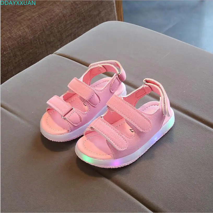 

New Summer Kids Led Glowing Sandals Boys Girls Sport Casual Light Shoes Children Baby Flat Shoes Kids Beach Sandal EU 21-30