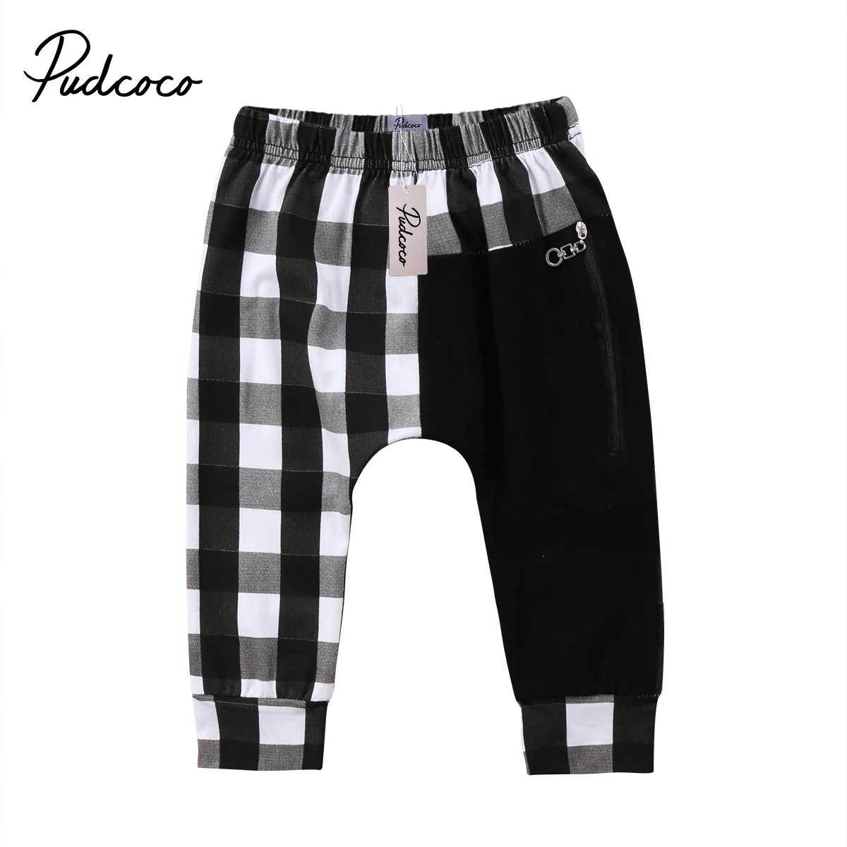 New Casual Boys Plaid Pants Toddler Kids Boys Zipper Pants Infant Kids