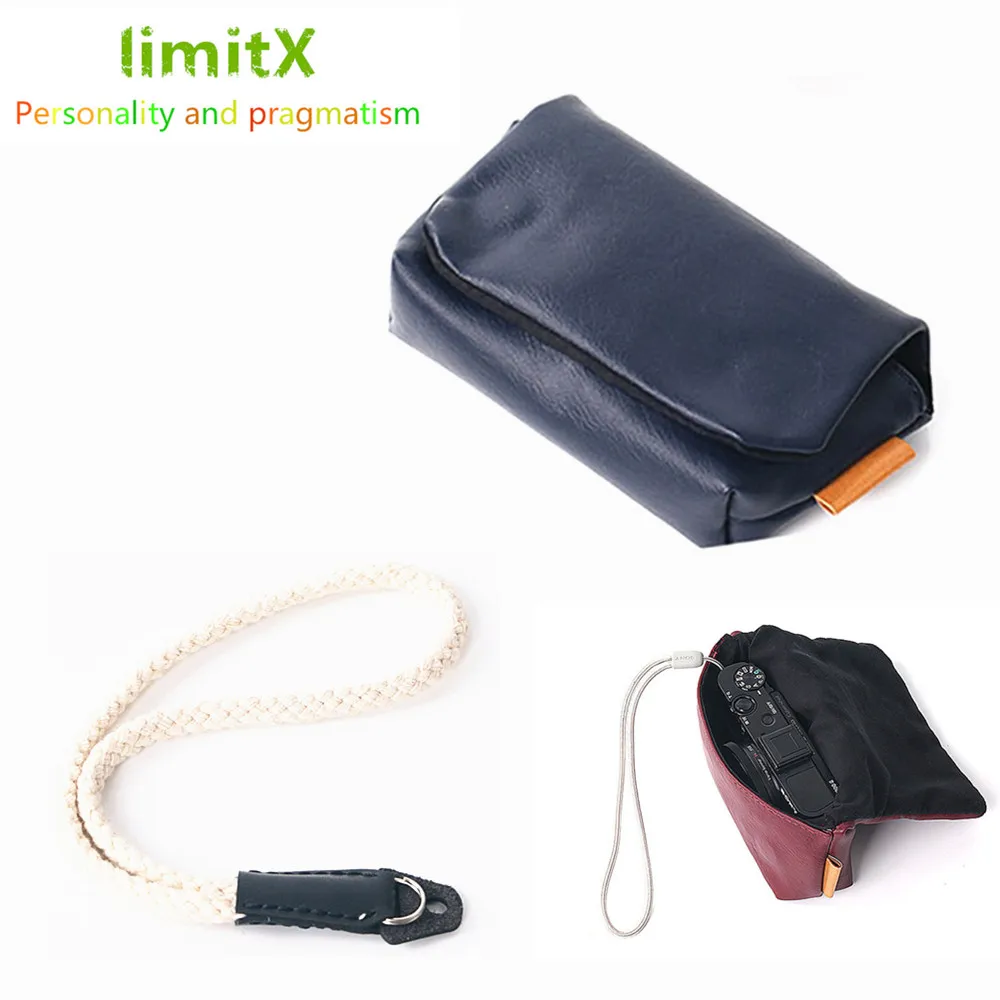 

PU Leather Camera Soft Case Cover & Hand Wrist Strap for Canon Powershot G7X G9X Mark III II 3 2 SX740 SX730 SX720 SX710 SX700