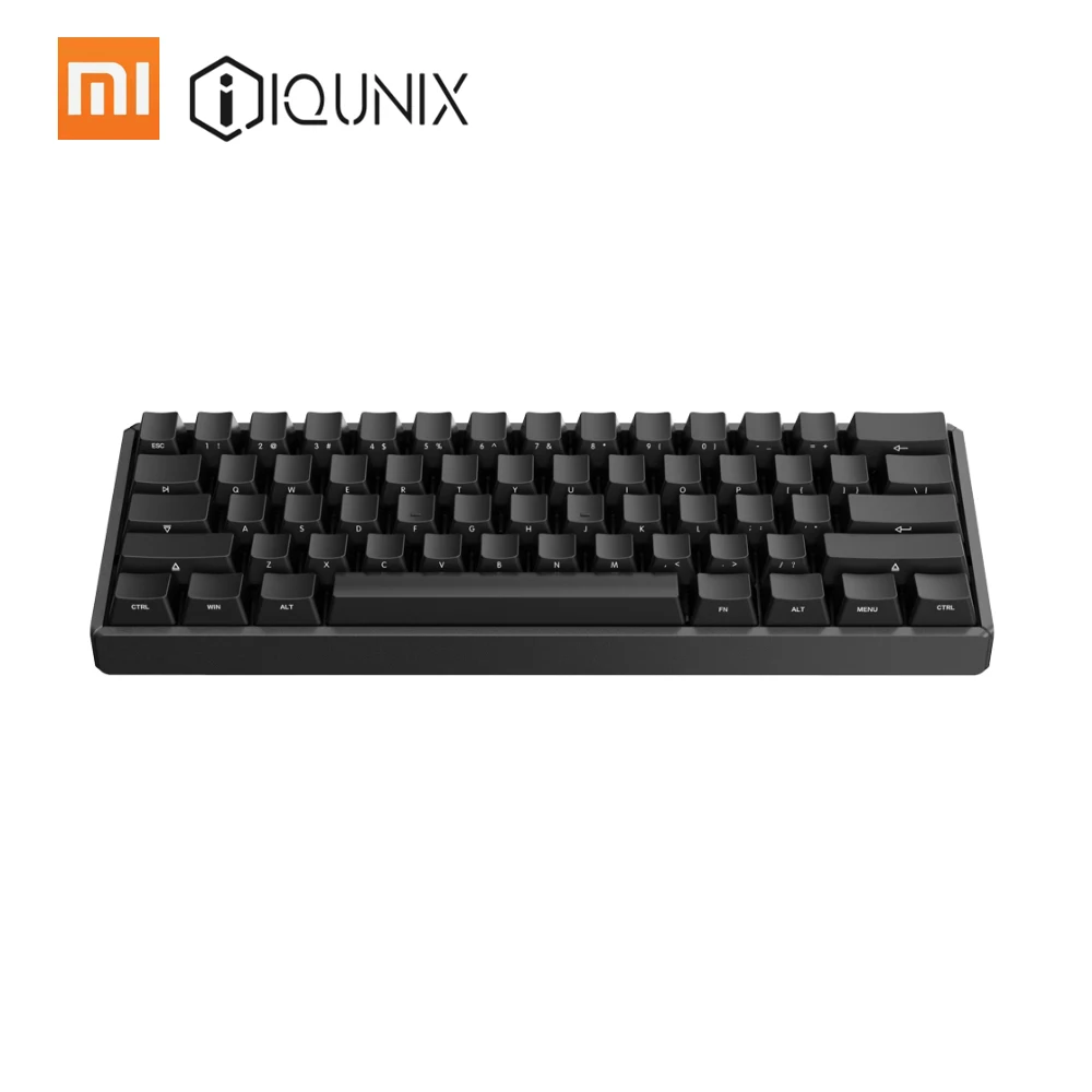 Xiaomi iQunix механическая клавиатура F60 BT с двумя режимами 61 клавиша PBT клавиша type-C клавиатура для настольного ноутбука красный переключатель - Цвет: Black