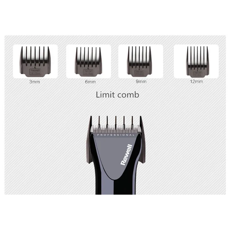 Professional Hair Clipper Rechargeable Trimmer Lithium Battery Titanium Alloy Blade Cutter Adjustable Comb Fine-Tuning 100-240V