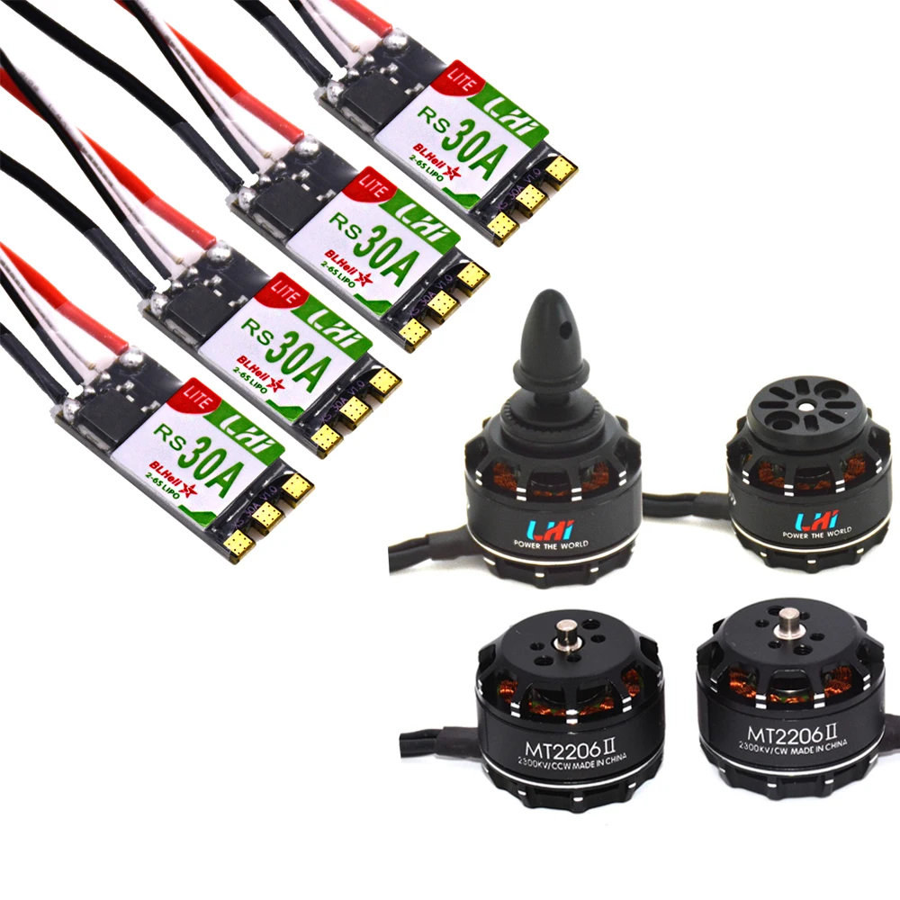 Fpv камера Lhi 4x Mt2206 2300kv Cw Ccw бесщеточный мотор + 4xrs 30a 2-6s Lipo Blheli_s поддержка Oneshot125 Oneshot42